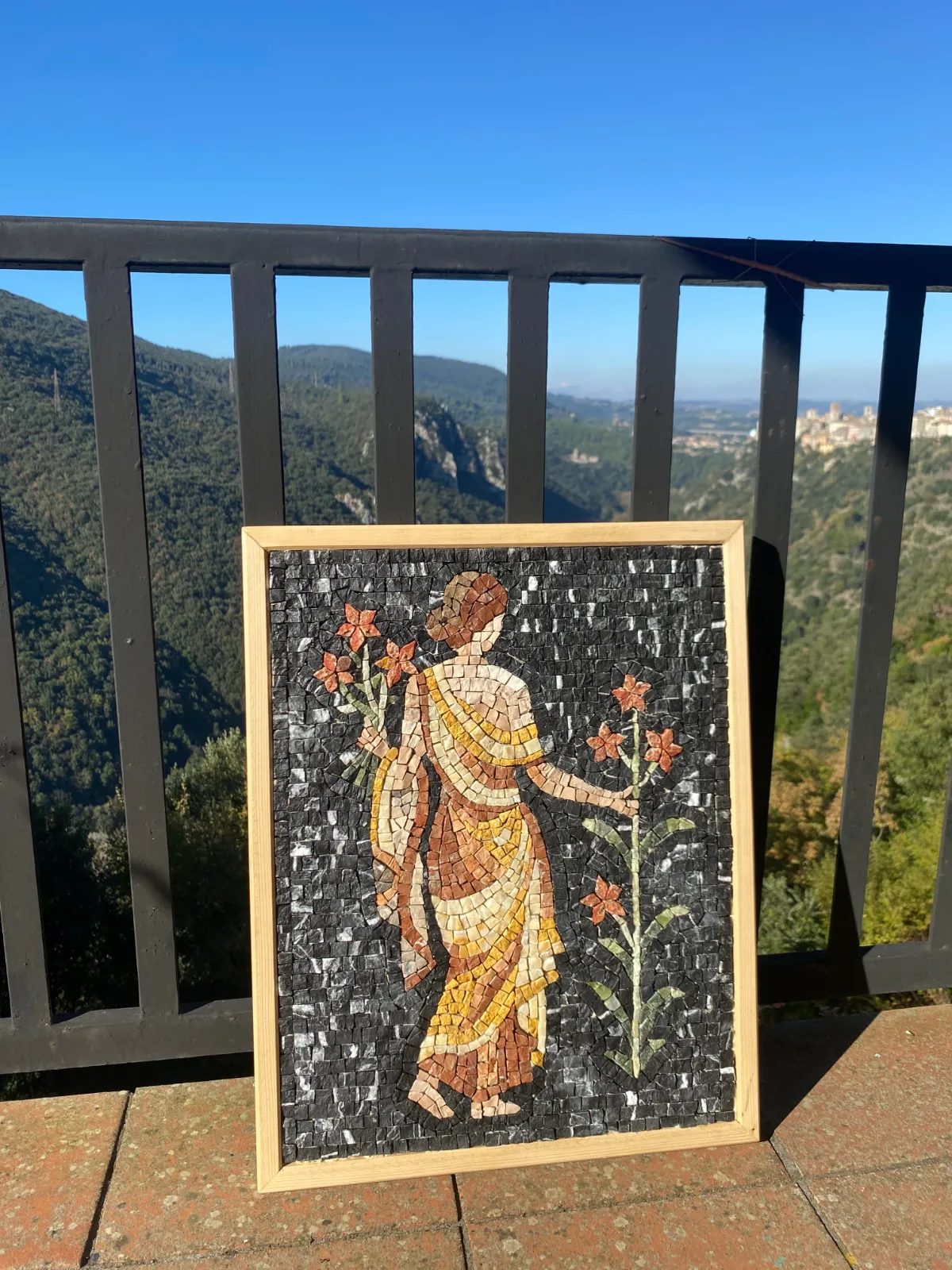 Mosaïque inspirée d&rsquo;une fresque de Pompéi